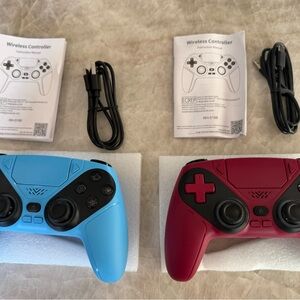 Set of Wireless Game Controller - Blue and Red for PlayStation
